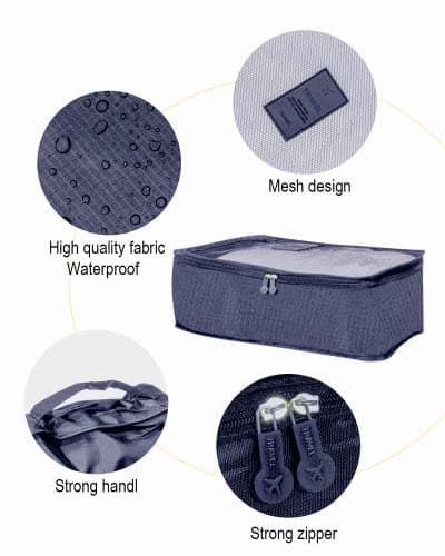 BillyBath Suitcase Organiser Travel Garment Bags, 8-in-1 Case Organiser Set, Packing Cubes, Suitcase Organiser, Packing Bags, Travel Luggage, for Clothes, Shoes, Underwear, Cosmetics — view 4