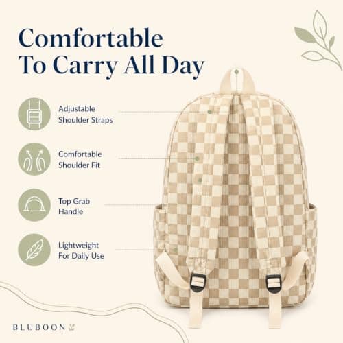 Canvas Duffel Bag Vintage Weekender Overnight Bag Travel Tote Luggage Sports Duffle, Corduroy Brown White, 13.5 x 6.3 x 17.5 inches — view 4