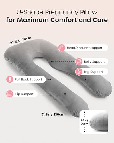 Nuliie Pregnancy Pillow for Sleeping, U Shaped Full Body Pillow — view 2