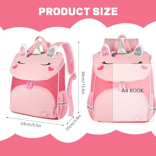 Yafe School Bag for Girls, Kids Children's Backpack with Chest Strap, Pink — view 2