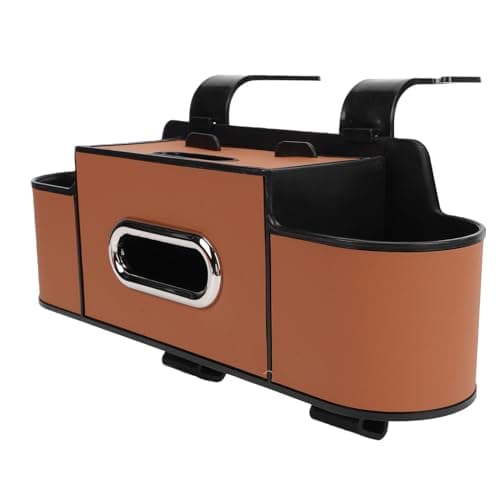 AMONIDA Car Back Seat Organizer for SUV Truck Sedan Travel (Brown) — view 3