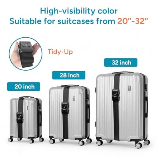 travel inspira TSA Approved Luggage Straps, Suitcases Identifier (Black) — view 4