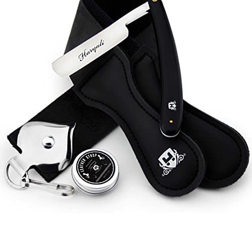 Haryali London, Straight Cut Throat Razor Set with Black Leather Strop, Sharpening Honing Paste – Men’s Wet Shaving Kit for Barbers & Home Grooming — view 5