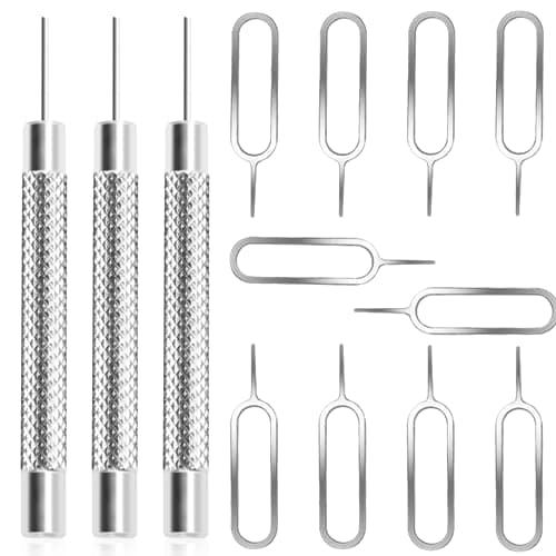 ZELHYEUU 13 Pcs SIM Card Removal Openning Tool, SIM Card Ejector Removal Tool Pin, Tray Eject Pins Needle Opener, Universal Sim Ejector Tool, Watchchain Link Remover