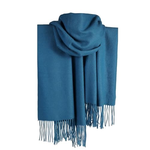 London Scarfs Cashmere Scarf Pashmina Shawls and Wraps for Women Warm Winter More Thicker Soft Scarves (Teal Blue)