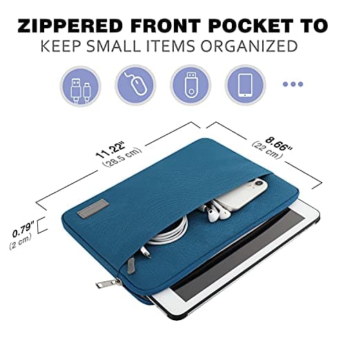 MoKo 9-11 Inch Tablet Sleeve Bag Carrying Case Fits New 11 inch iPad Air M3, iPad A16 2025, iPad Pro 11 M4/Air M2, iPad Air 5/4/3th, iPad 10/9/8/7th, Peacock Blue — view 5