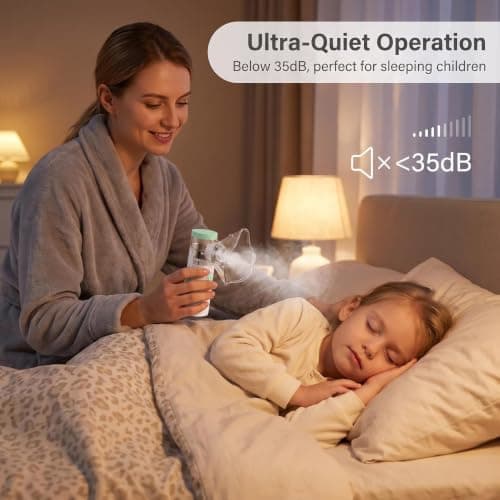 Silent Nebuliser for Adults & Kids with 2 Masks, Portable Home Travel — view 4