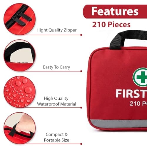 First Aid Kit 210 Piece, Emergency Medical Kit for Home, Car & Workplace — view 5