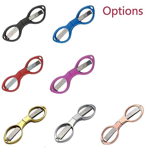 Rose Gold Stainless Steel Folding Scissor in Figure 8 Shape Multifunctional Glasses-Shaped Fishing Shear for Home and Travel — view 2