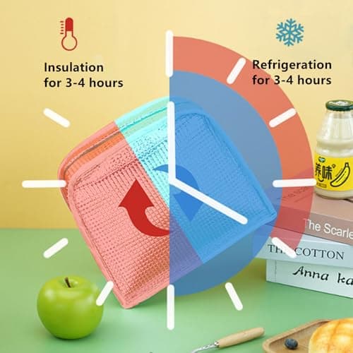 WUWYOUWL Corduroy Lunch Bag Large Capacity Waterproof CoolerBag (Beige) — view 3