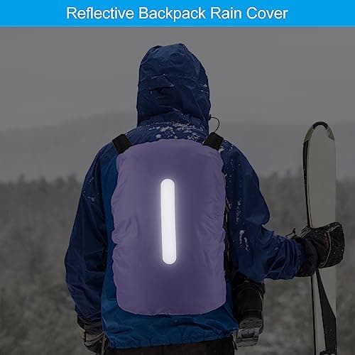 PATIKIL Waterproof Backpack Rain Cover 30-40L S Purple — view 4