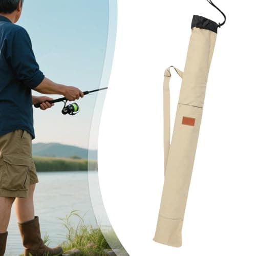 harayaa Fishing Bag Durable Foldable Fishing Tackle Bag Camping Canvas Case Holder Travel Boxes Sunshades Fishing Tackle Bag, 120cm Beige2 — view 6