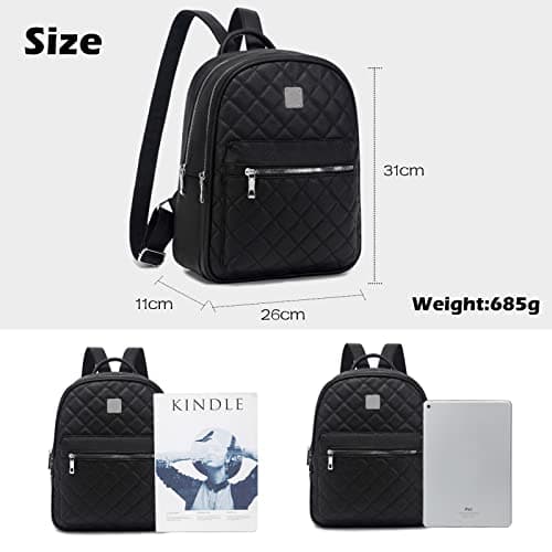 Myhozee Backpack Womens Fashion Leather PU Rucksack Lightweight Daypack School Bag Travel Small Backpack Handbag for Ladies & Girls(Black) — view 2