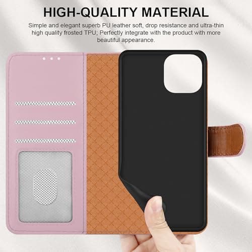 iCatchy for iPhone 15 Case 6.1 Inch, PU Leather Wallet Flip Case with Card Slots, RFID Blocking, Magnetic Closure, Stand, Full Body Protective Folio Cover (Rose Gold) — view 6