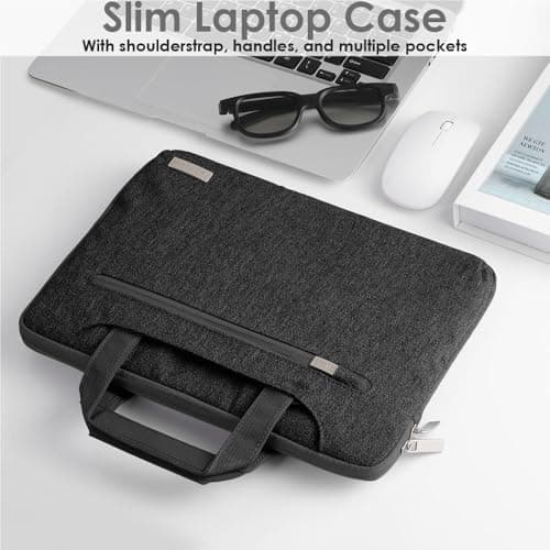 TECHGEAR Case for 11" - 12.3" Laptops, Portable Multi-functional Laptop Case with Adjustable Shoulder Strap, Luggage Strap & Suppressible Handles, Portable Sleeve Organiser Case Cover + Pockets BLACK — view 4