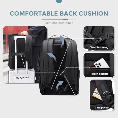 FENRUIEN Business Laptop Backpack 17 Inch Expandable 26-35L Travel Rucksack — view 6