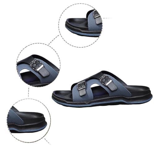 Unisex Soft Sole Non Slip Breathable Beach Slippers for Women Men, Lightweight Summer Sandals with Arch Support, Outdoor Casual Flip Flops for Pool Walking Travel, Size 6-12 (Blue, 8) — view 4