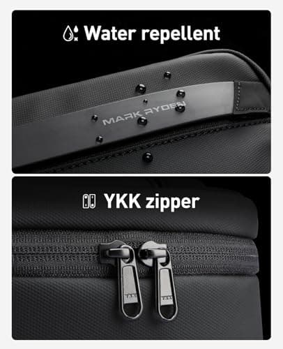 MARK RYDEN Large Water-Resistant Toiletry Bag for Men | Family-Sized Travel Organizer (10.6" L x 6.7" W) | Shaving Kit & Makeup Bag with Waterproof Pockets, Dual Zippers & Anti-Spill Design, Black — view 6