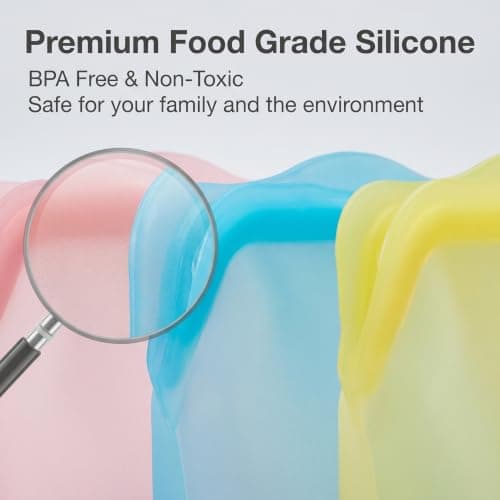 Kaaeiccr Everbag Silicone Food Storage Bags, Reusable Stand Up Bags — view 6
