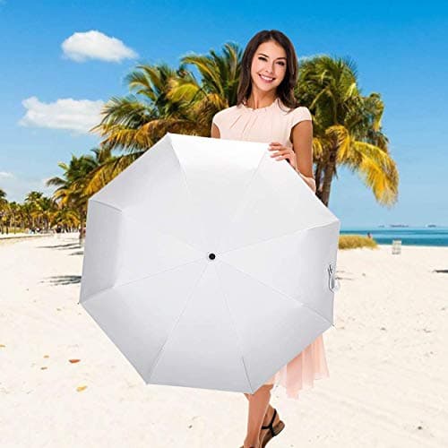 CUBY UV Sun Umbrella Compact Folding Travel Umbrella Auto Open and Close for Windproof, Rainproof & 99.9% UV Protection Parasol with Black Anti-UV Coating — view 2