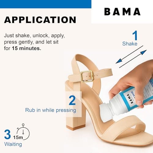 Bama Inside Shoe Cleaner for Leather Footbed and Insole - Inner Sole Cleaning Lotion with Aloe Vera and Sponge Applicator - Sandal Care for All Materials, 75ml — view 4