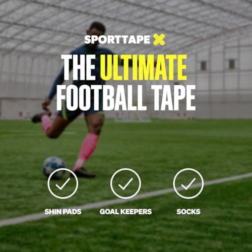 SPORTTAPE Football Sock Tape - 2 Rolls, 5cm x 4.5m, Pink - Self-Adhesive — view 4