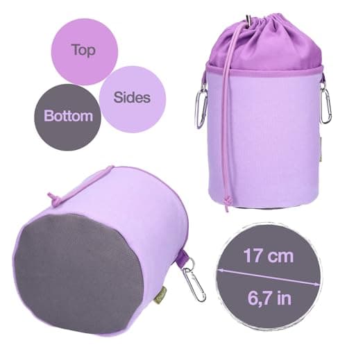 trendfinding 48 Clothes Pegs Laundry Clips with Stainless Steel Compression Springs and Soft Touch Lilac White 1 Canvas Clothes Peg Bag Purple Grey — view 5