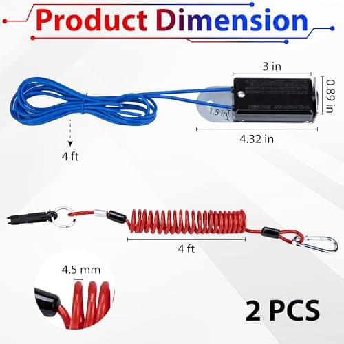 2 PCS Trailer Breakaway Switch, with 4 FT Coiled Trailer Brake Away Cable, Trailers Breakaway Kit with Pull Pin Steel Spring Towing Wire, Trailers Emergency Brake Cable for RV Travel Trailers Towing — view 2