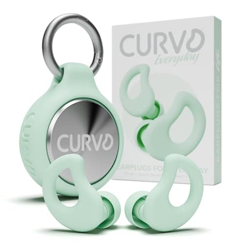 CURVD Everyday Earplugs + Case Clip Bundle, The Perfect earplug for Sleep, Travel, Noise Sensitivity/canceling + Case Clip Package Portable Waterproof Container & Silicone Sleeve for Ear Plugs(Mint)