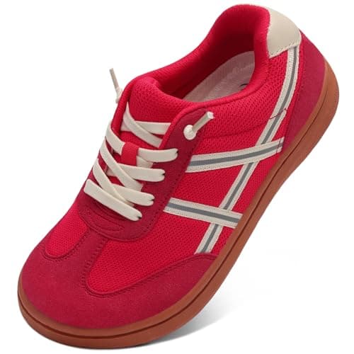 JOINFREE Women's Lightweight Travel Shoes Slip On Trainers Red