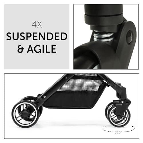 hauck Travel N Care, Leo Black - Gold Winner Mother & Baby Awards 2024, Lightweight Travel Pushchair with Raincover, Suspension, Compact & Foldable, UPF 50+, Fully Reclining from Birth up to 22 kg — view 5