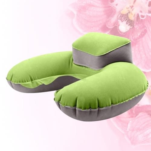 ERINGOGO U Shaped Inflatable Head Neck Cushion for Travel Outdoor Use Green — view 6