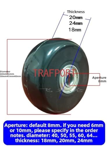 2 Pack 50x20mm Skate-style Luggage Replacement Wheels Suitcase Wheels For Luggage Repair Blue — view 2
