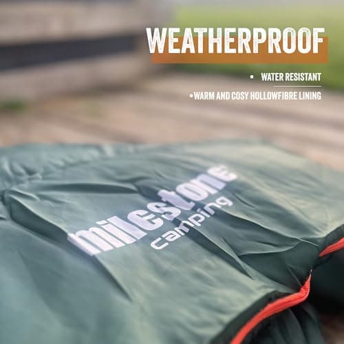 Milestone Camping Rectangular Sleeping Bag/Insulated 2 Season for Camping, Hiking, Festivals, Outdoors/Includes Carry Sack / 170cm x 75cm — view 5