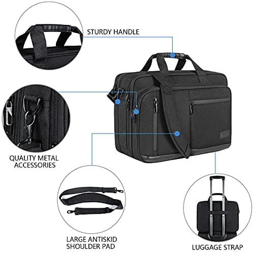 VANKEAN Laptop Briefcase Men 17 Inch Laptops Messenger Bag Travel Business — view 5