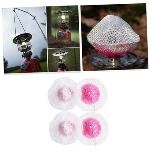 Amosfun 4 Pack Lantern Mantles for Small Gas Lamp White Fabric Camping — view 4