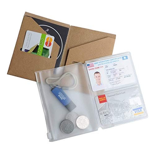 WANDERINGS Clear Zipper Case and Kraft Card Holder for Refillable Travel Journals - 9 x 12.5cm (3.5" x 5") - Pocket / Passport Size — view 6