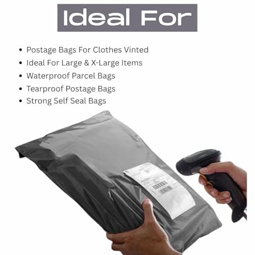 50 Mailing Bags 17x24 Self Seal Grey Mailing Bags | Packaging Mailer, Plastic Envelopes Large Mailing, Postage & Shipping | Tear Proof for Parcels Packing 432mm x 610mm — view 3