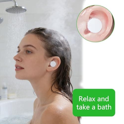 40 Pcs Waterproof Ear Covers - One-time use Hypoallergenic earplugs, Suitable for Showers, Swimming, Surfing and Snorkeling | Suitable for Adults, Transparent and Sticky Cotton earplugs — view 6
