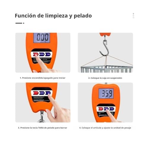 200KG Digital Crane Scales Industrial Hanging Scale Heavy Duty Hook Handheld Stainless Steel Electronic Weighing for Construction, Factory(Orange) — view 6