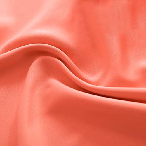 DONREN Room Darkening Half Curtains for Small Windows - Cabinet Curtain Tiers for Kitchen with Rod Pocket (Coral,42 x 36 Inch Length,2 Panels) — view 5