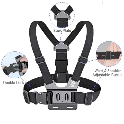 Adjustable Phone Chest Mount & Head Strap Kit,Quick-Release Harness for POV — view 3