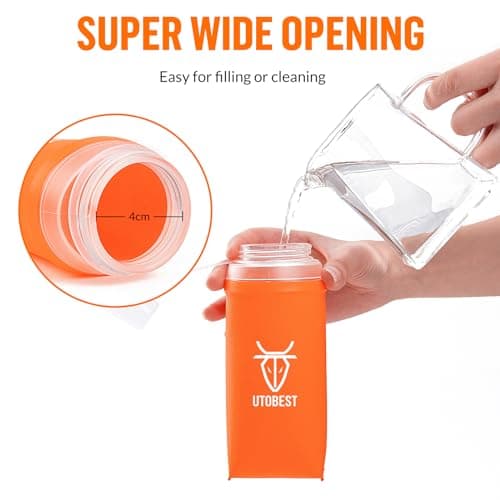 UTOBEST Soft Flask 500ml*2, Collapsible Hydration Water Bottle — view 6