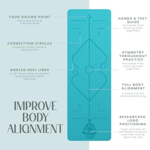 Yogii Non-Slip 6mm TPE Yoga Mat with Alignment Guides — view 3