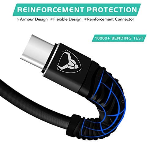 iSOUL USB C Cable [15cm] Data Sync High Speed Charging Nylon Braided Type C Fast Charger Lead Cord for Samsung Galaxy Huawei MacBook Xperia OnePlus Google Pixel Oculus Quest, iPad 10.2" 2020 8th Gen — view 2