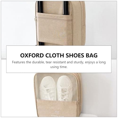 Travel Shoe Storage Bag Khaki Oxford Cloth for Outdoor Trips — view 6