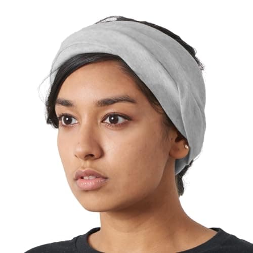 CHARM 100% Organic Cotton Headband Neck Gaiter, Light Grey