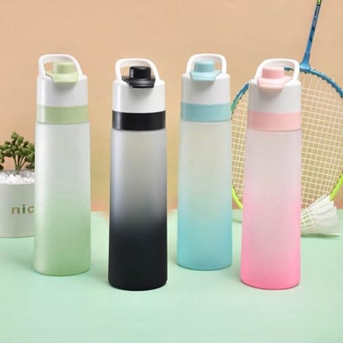 Portable 700ml Spray Water Bottle with Flip Mouth Design and Straw Leak Proof for Outdoor Sports and Travel (Purple) — view 4