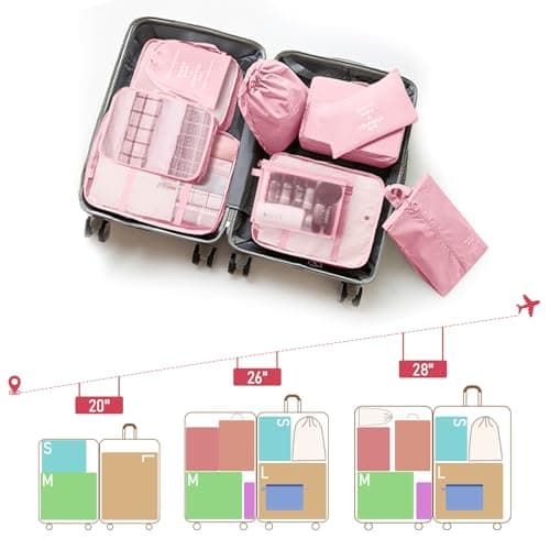 Packing Cubes for Suitcases, 10 pcs Travel Organiser Packing Bags for Clothes Shoes Toiletries Travel Luggage Organizers Storage Bags — view 5