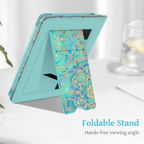 FINTIE Stand Case for 6" Kindle 11th Generation 2024/2022, Z-Shades of Blue — view 4